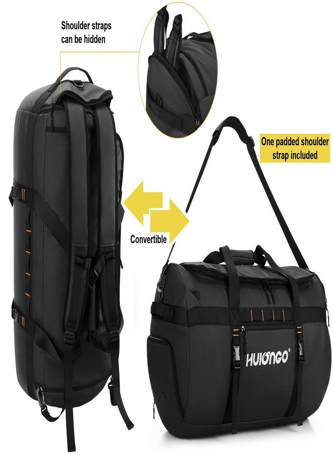 Hulongo 40L/60L/90L Large Waterproof Duffle Bag Backpack for Men, Mens Duffel Backpack Bags for Traveling, Heavy Duty (Black, 90l) - Image 3